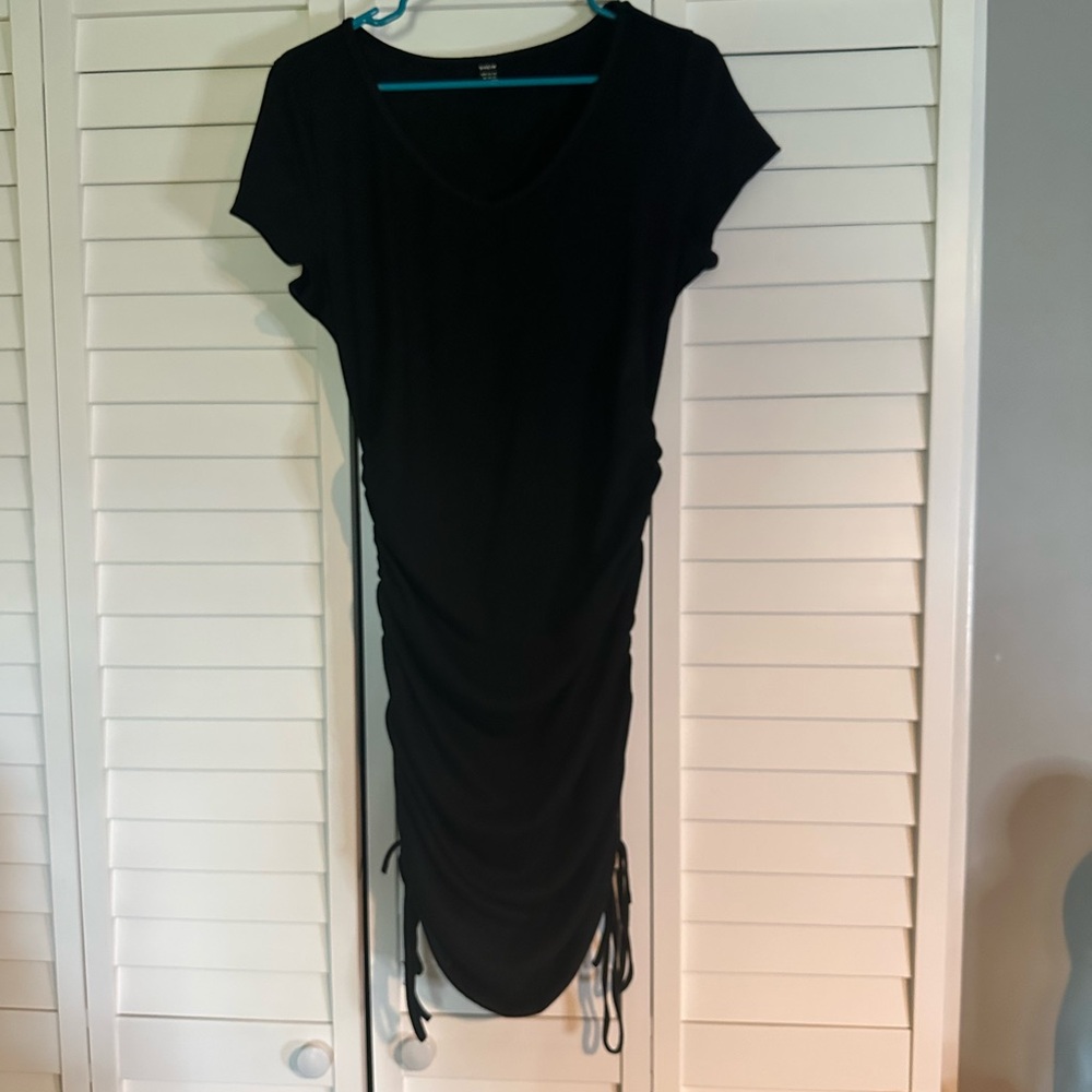 SHEIN Black Ruched tshirt Dress